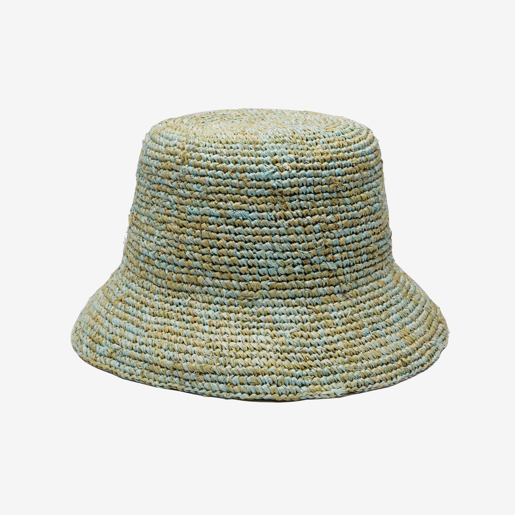 Noa Raffia Bucket in Mint
