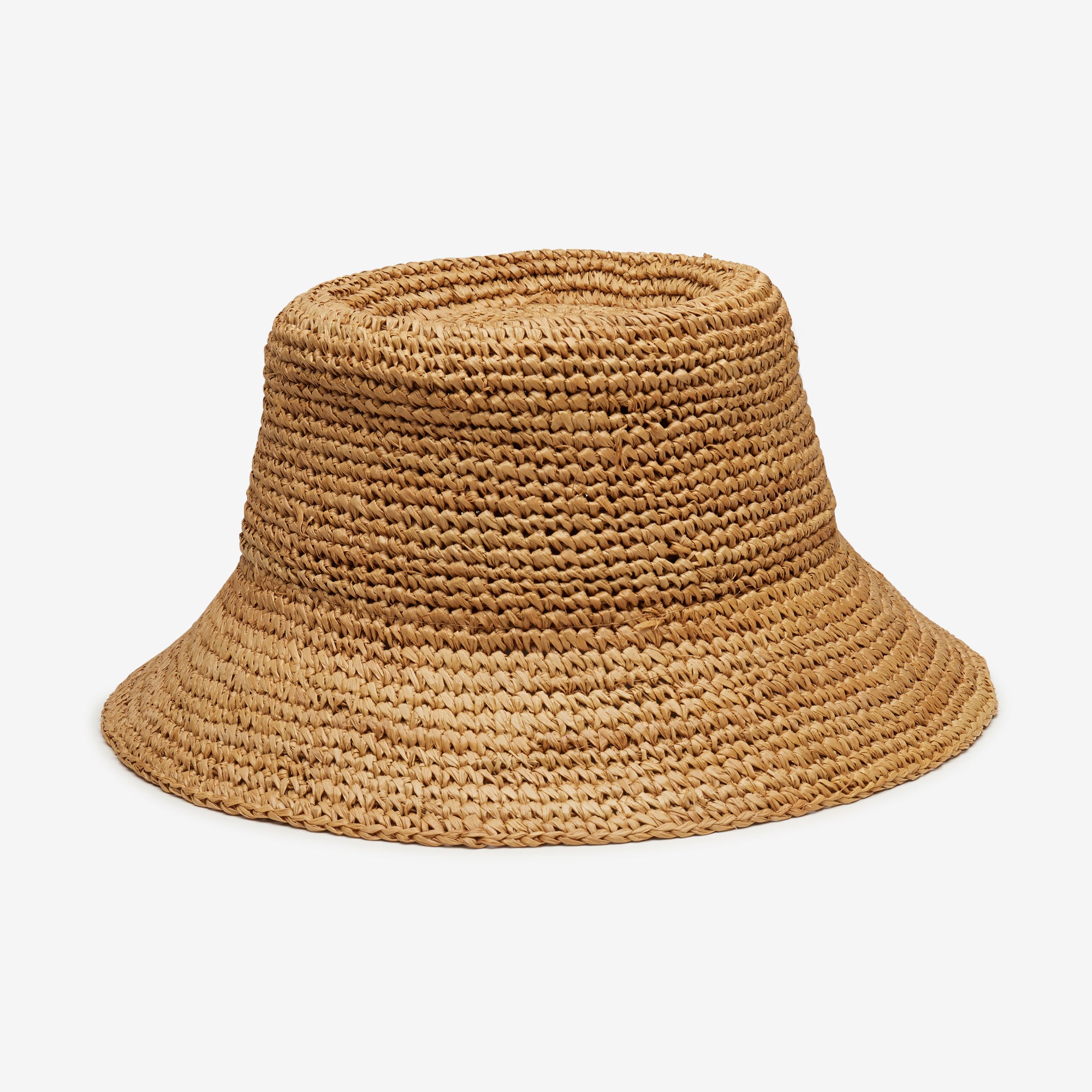 Tan Straw Bucket Hat Packable Sun/Beach Women's Tali Camel