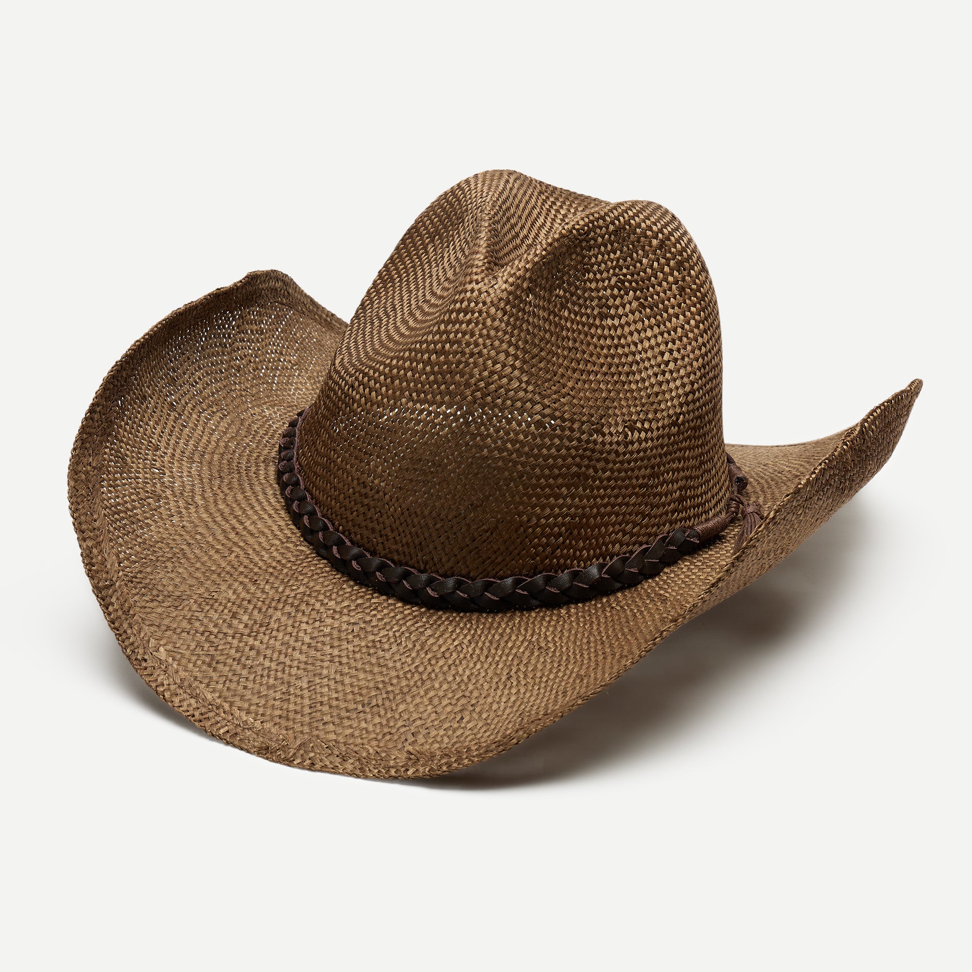 Brown Straw Beach Sun Cowboy Hat Ford Woman's Handwoven Sisal Hat