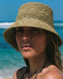 Tali Raffia Bucket in Army Green