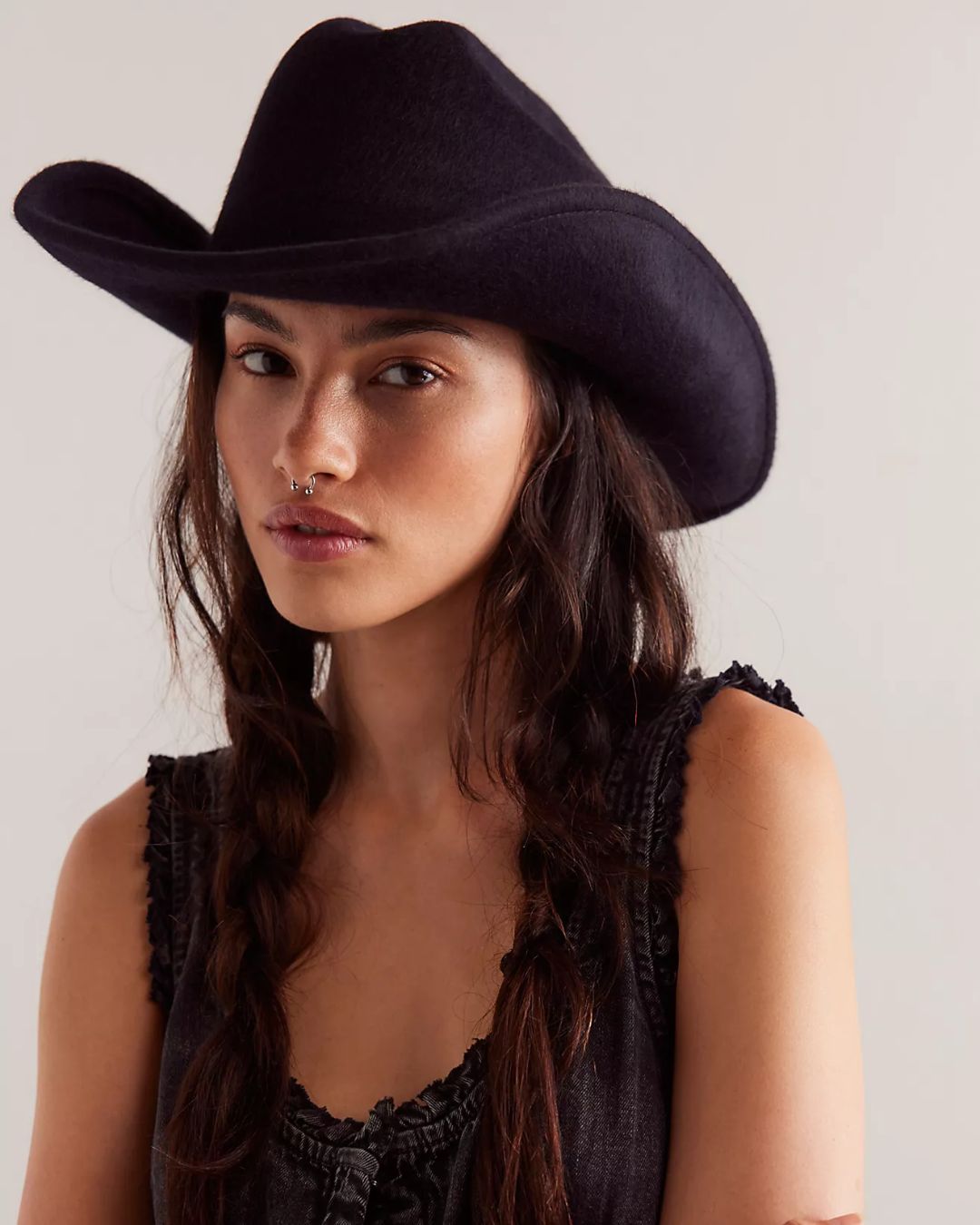 Black Cow Boy Hat Felt - McGraw display picture 2