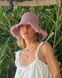 Bora Bora Raffia Bucket in Lilac