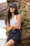 Paula Mesh Cap in Dusty Blue