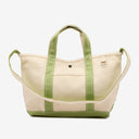 Oliver Canvas Utility Tote in Green Natural