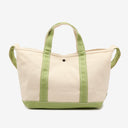 Oliver Canvas Utility Tote in Green Natural