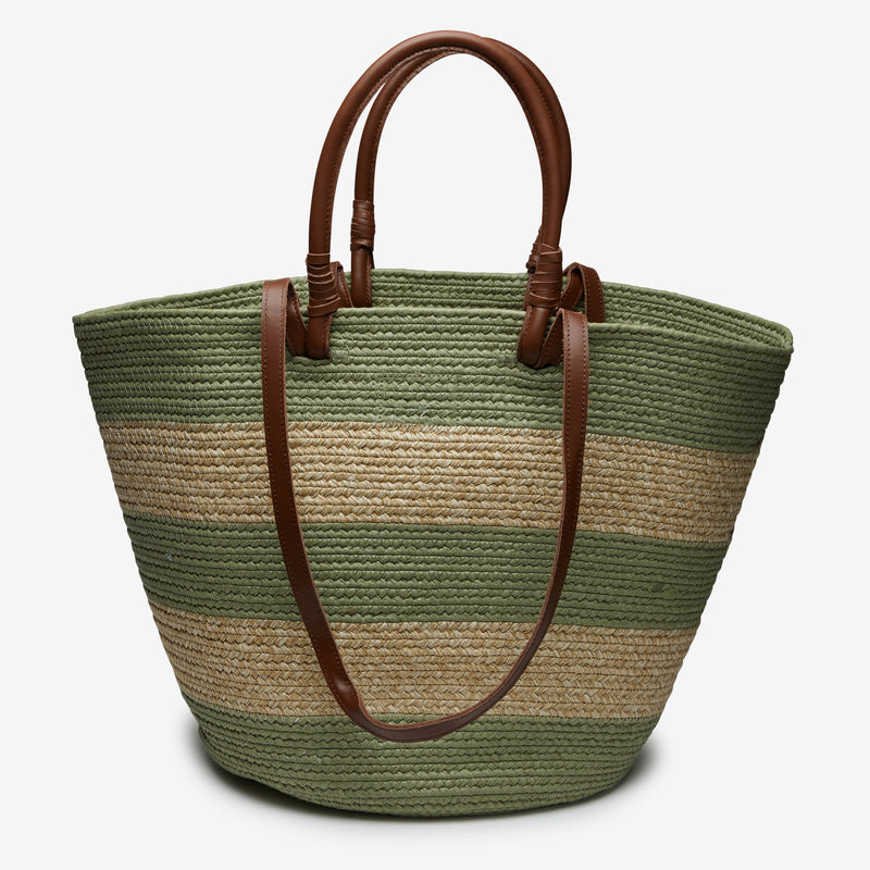 Wyeth Laguna Fabric Basket Bag in Sage – green
