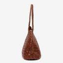 Ellie Woven Leather Tote Bag in Whiskey