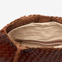 Ellie Woven Leather Tote Bag in Whiskey