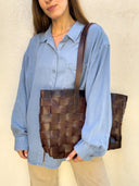 Frankie Genuine Leather Bag in Dark Brown - Large