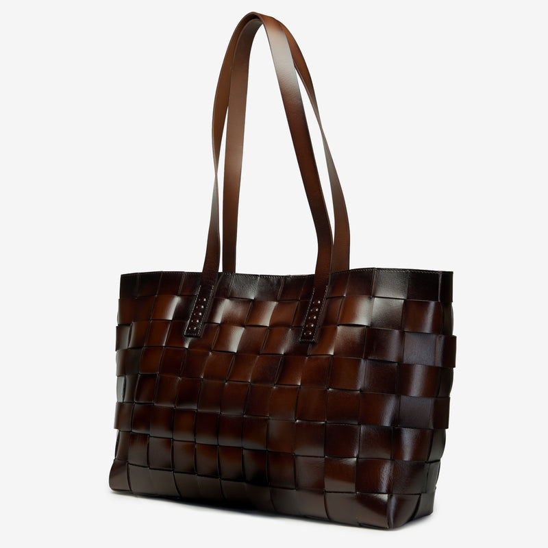 Frankie Genuine Leather Bag in Dark Brown - Large