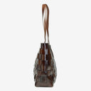 Frankie Genuine Leather Bag in Dark Brown - Large
