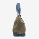 Newport Cotton Canvas Tote Bag in Brown/Navy