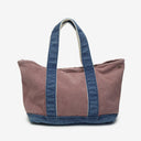 Newport Cotton Canvas Tote Bag in Burgundy/Navy