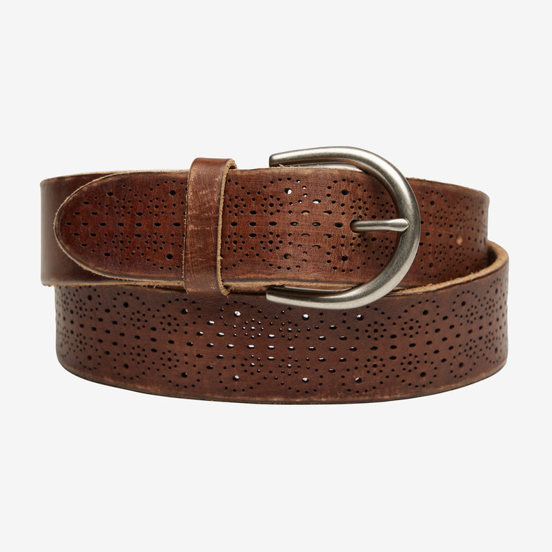 Wyeth Memphis Leather Belt in Brown