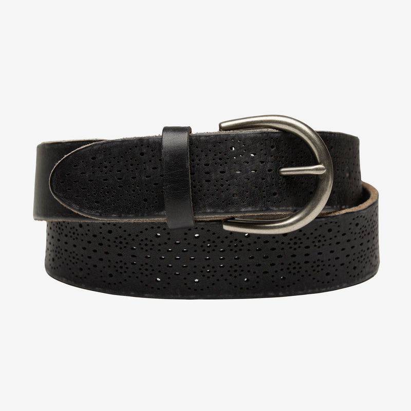 Wyeth Memphis Leather Belt in Black
