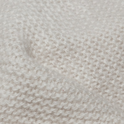 Cashmere knit, close up - fine goat-hair fibre spun and knitted, warmer than wool at half the thickness