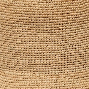 Crochet raffia, close up - palm fibre worked in loops that give and recover, the raffia that packs