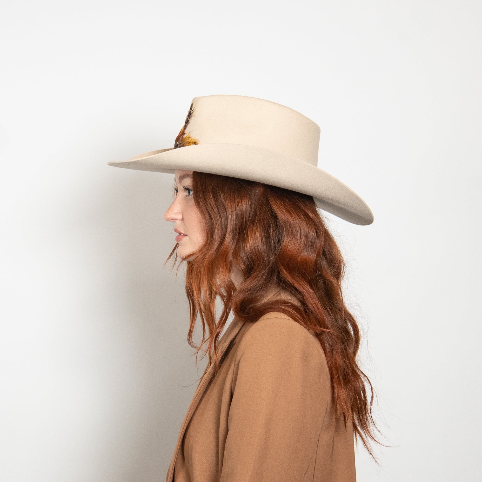Altar’d State Cassidy Wide Brimmed Hat Warm Rust Brown Western Boho Fedora Altar main image 4