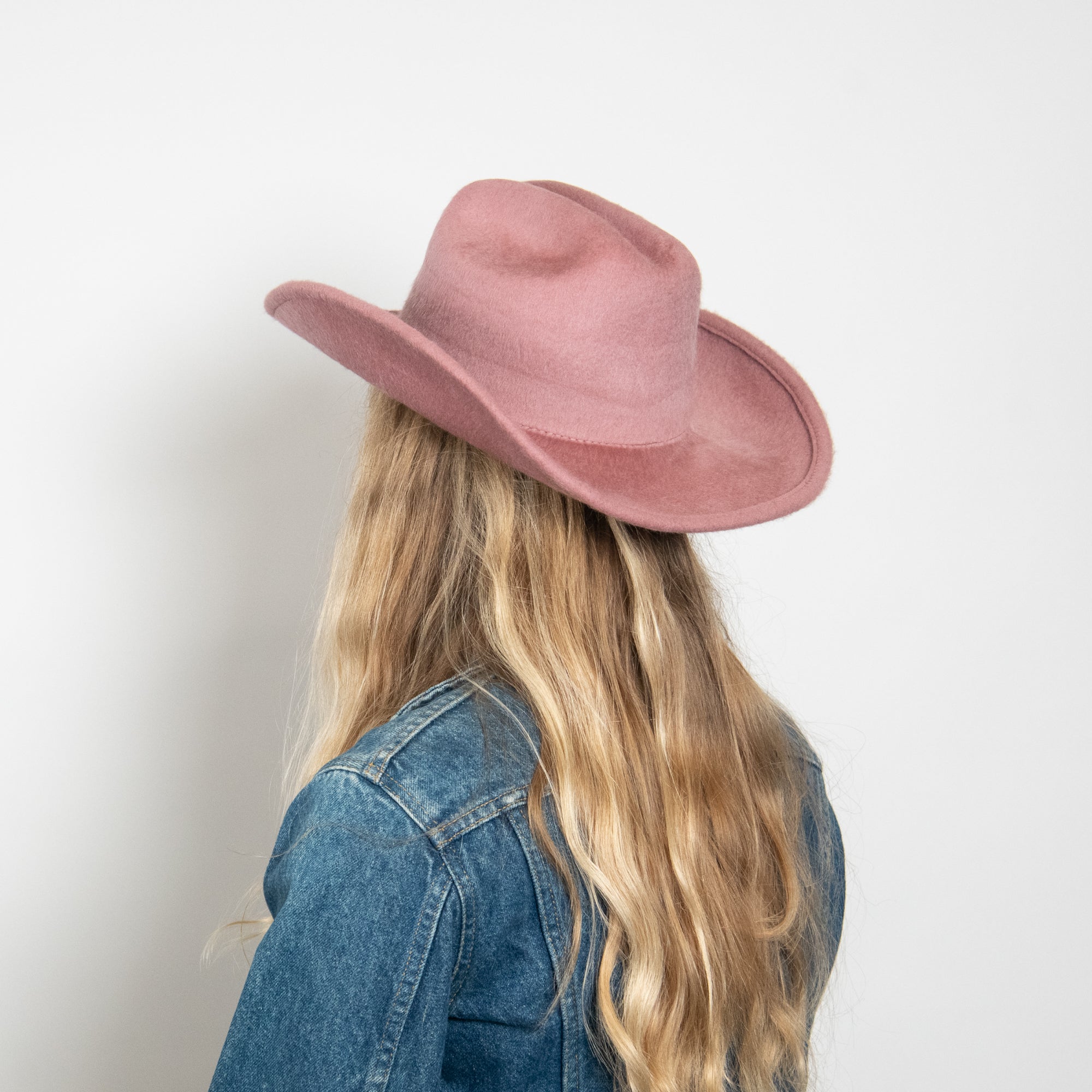 Mauve Pink Pointed Cowboy Fedora Hat Gone Country American Mauve - Wool Cashmere Cowboy Hat  main image 4