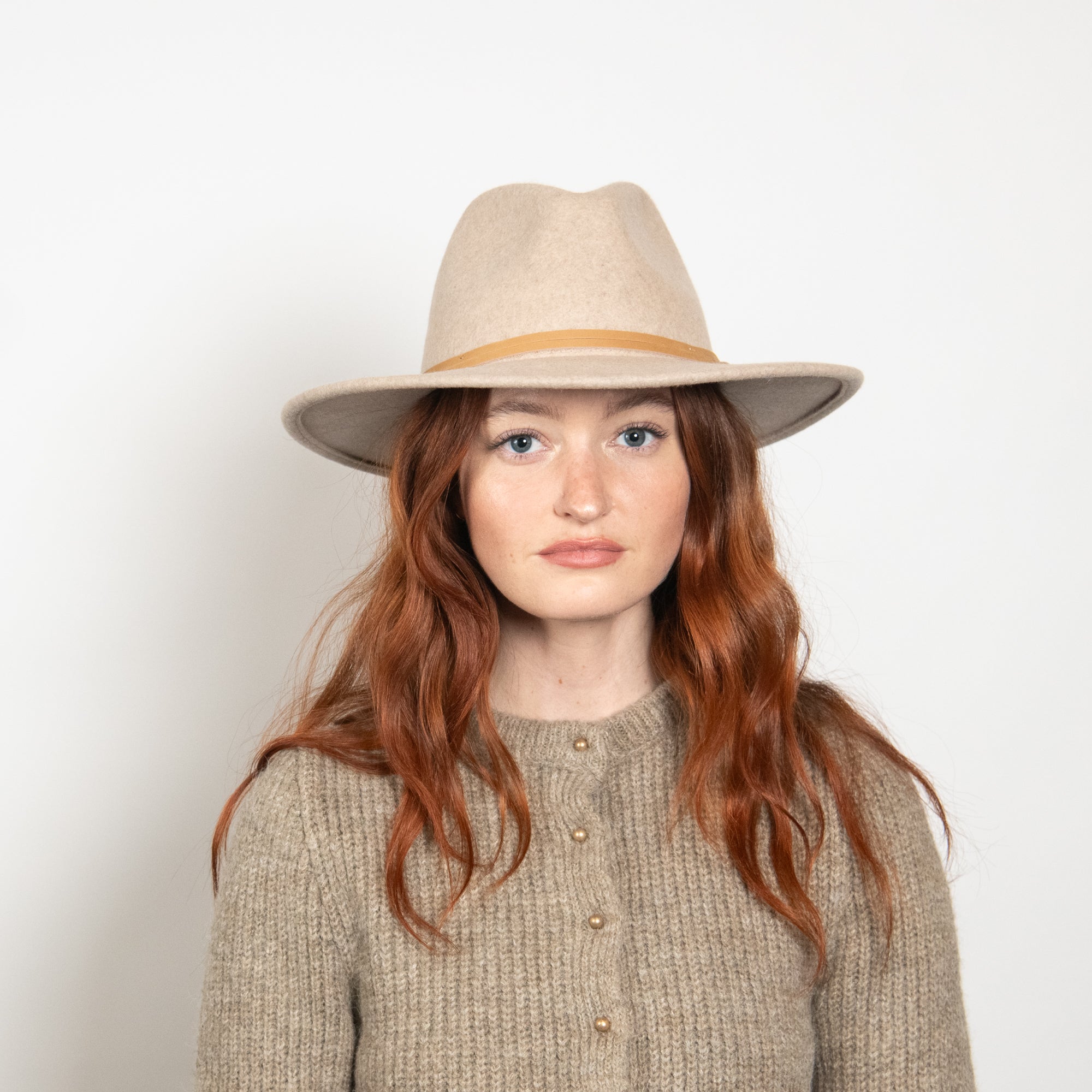 Tan Beige Wool Felt Rancher Hat Billie in Marle