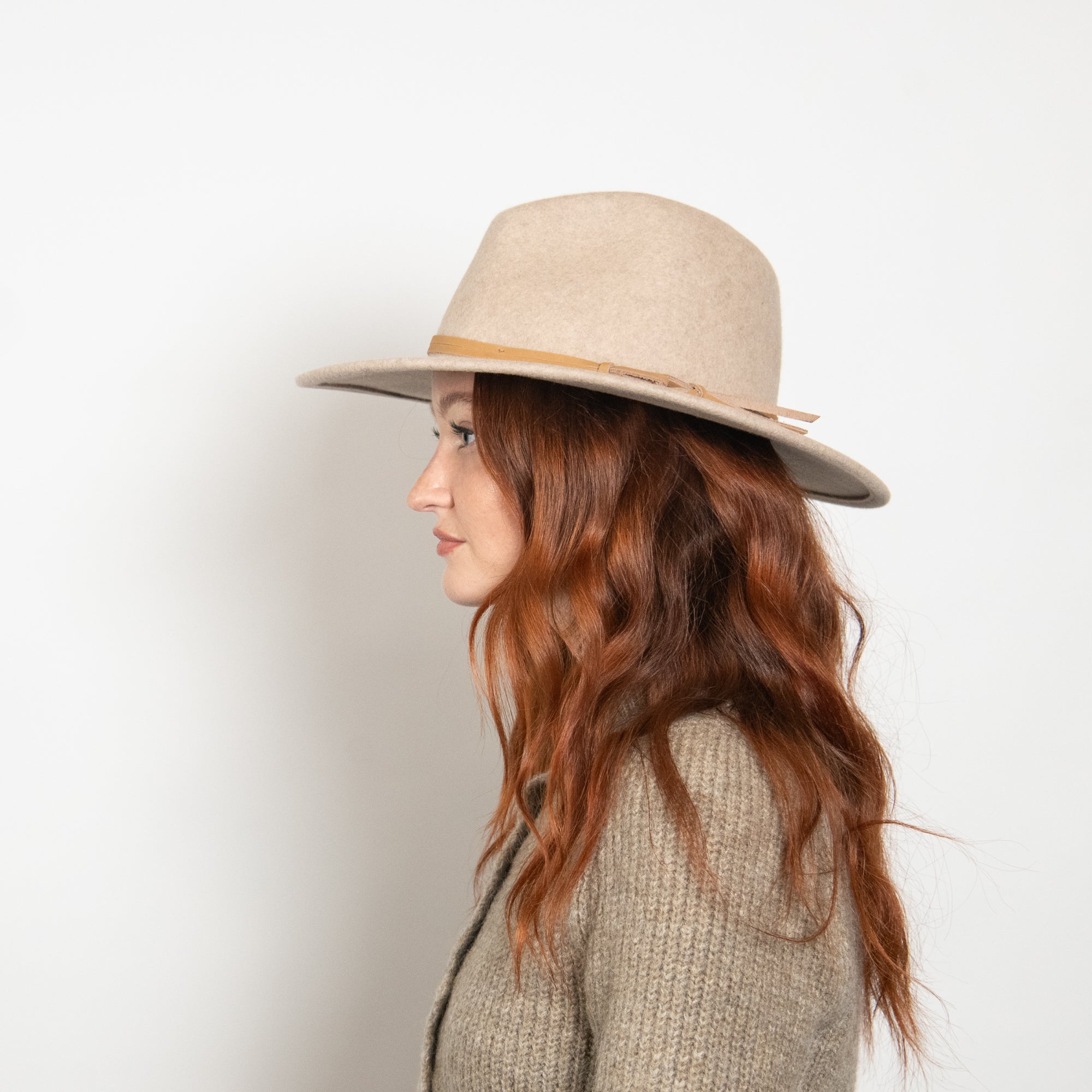 Tan Beige Wool Felt Rancher Hat Billie in Marle