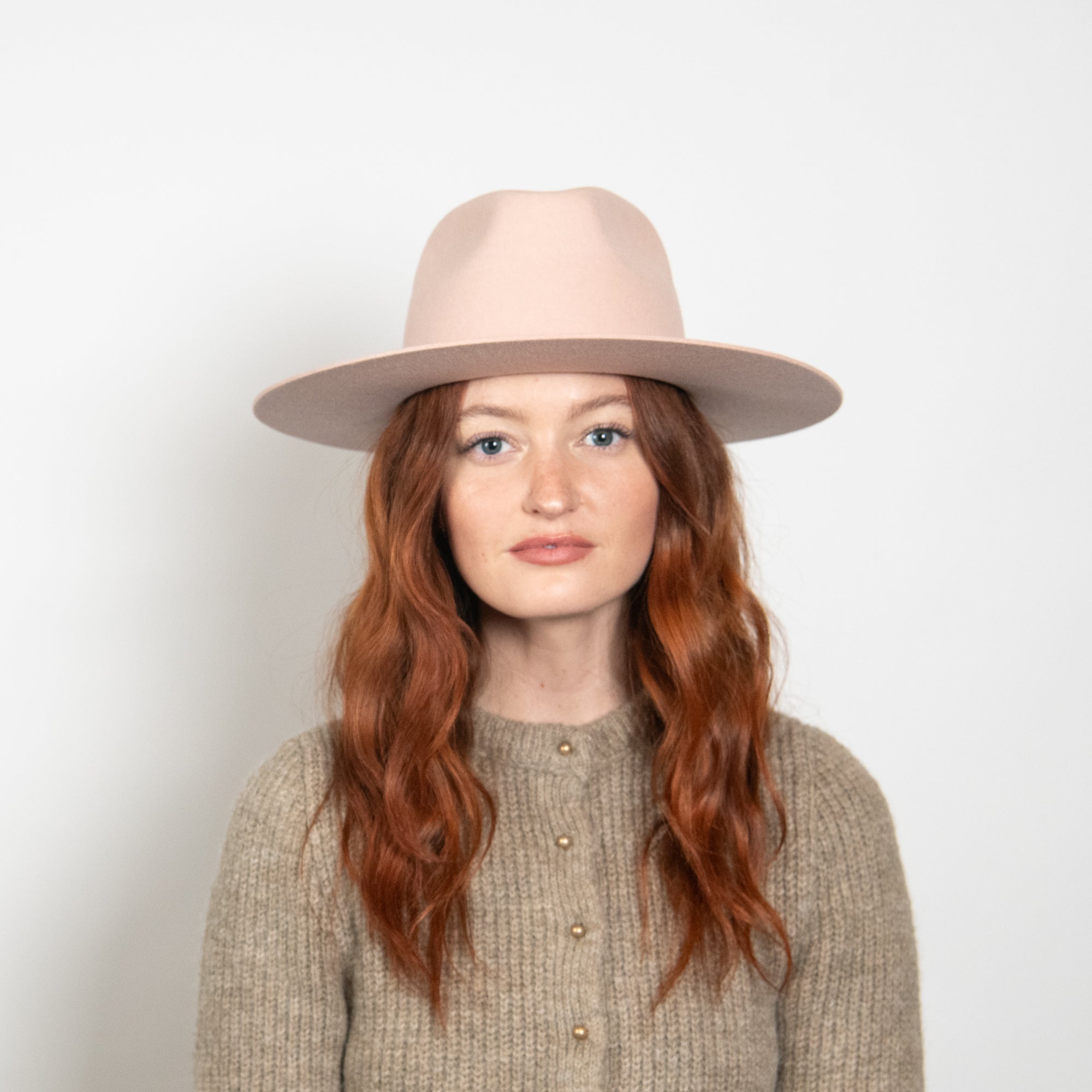 Nordstrom Fedora Wool Hat Blush -  Pink/Tan  NWT NWT Brixton Soft Pink Fedora Hat main image 3