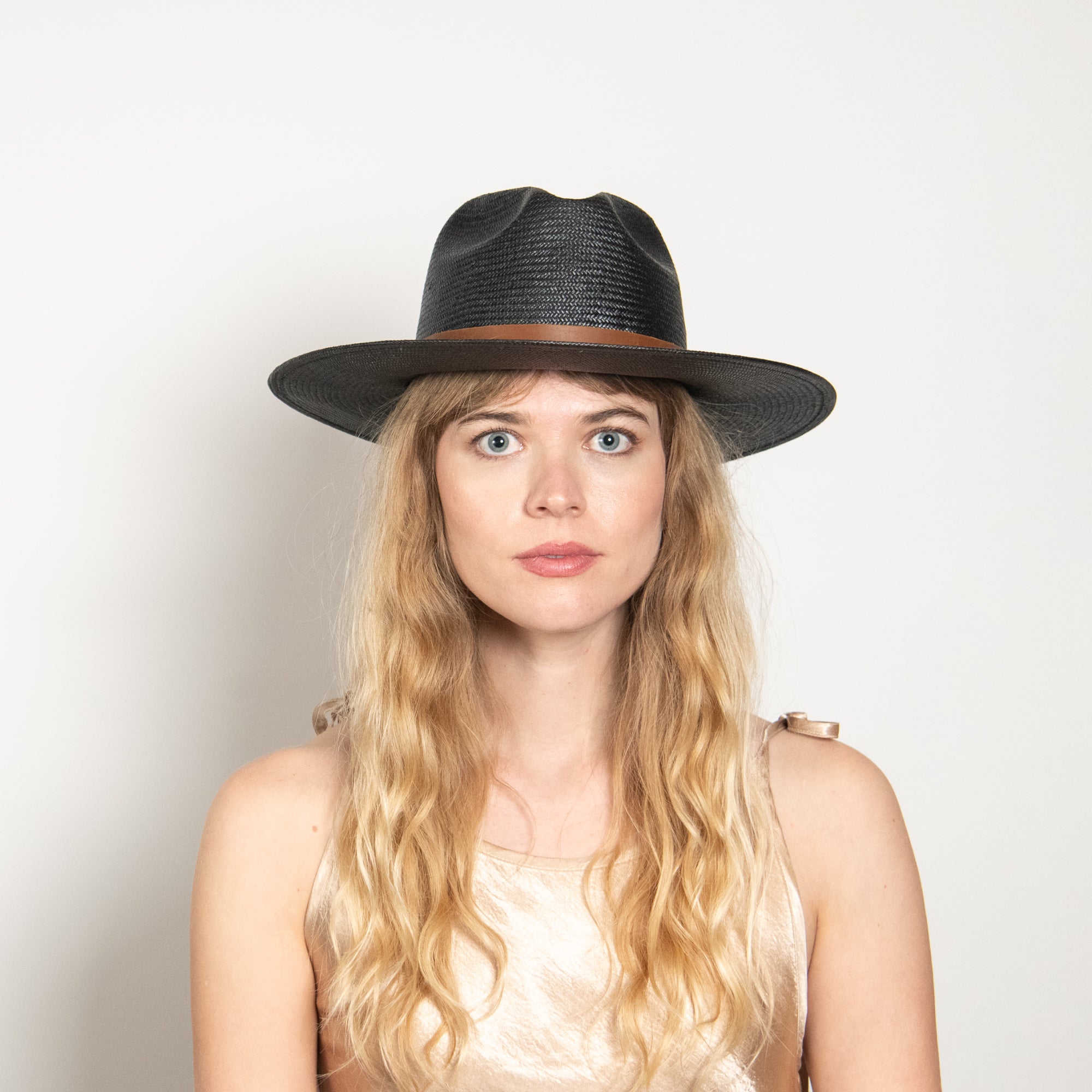 Miguel Toyo Straw Panama in Black