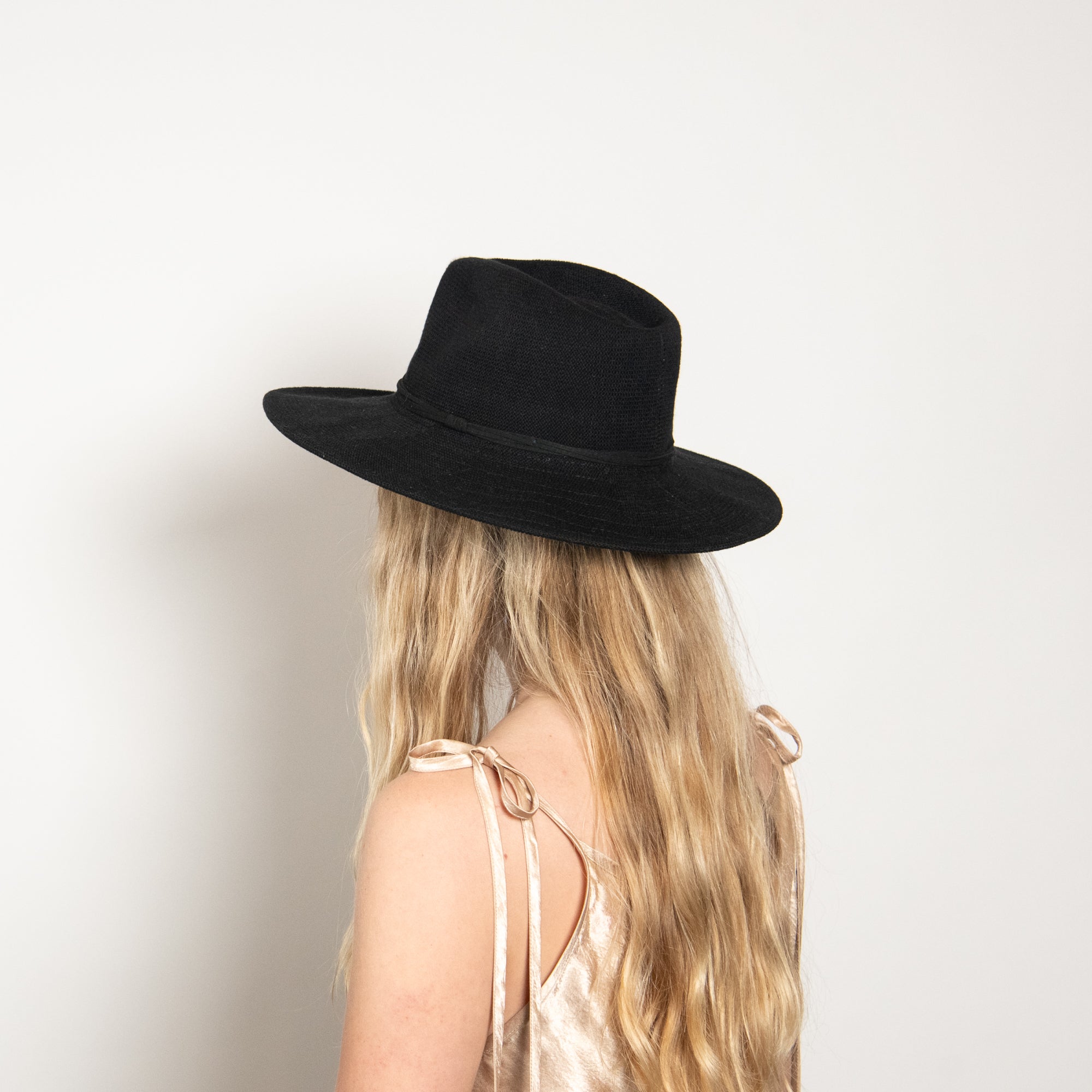 Mesh Packable Summer Panama Hat - Beacon in Black