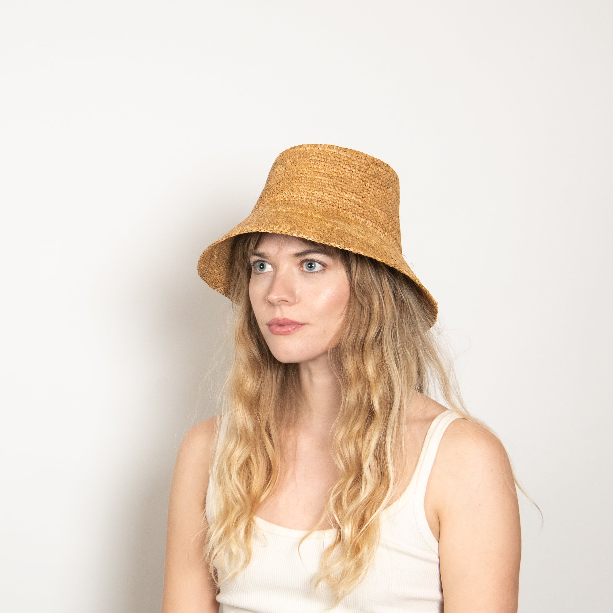 Wyeth Straw Packable Bucket Hat Navy Blue Straw Bucket Hat - Packable Sun/Beach Women main image 4