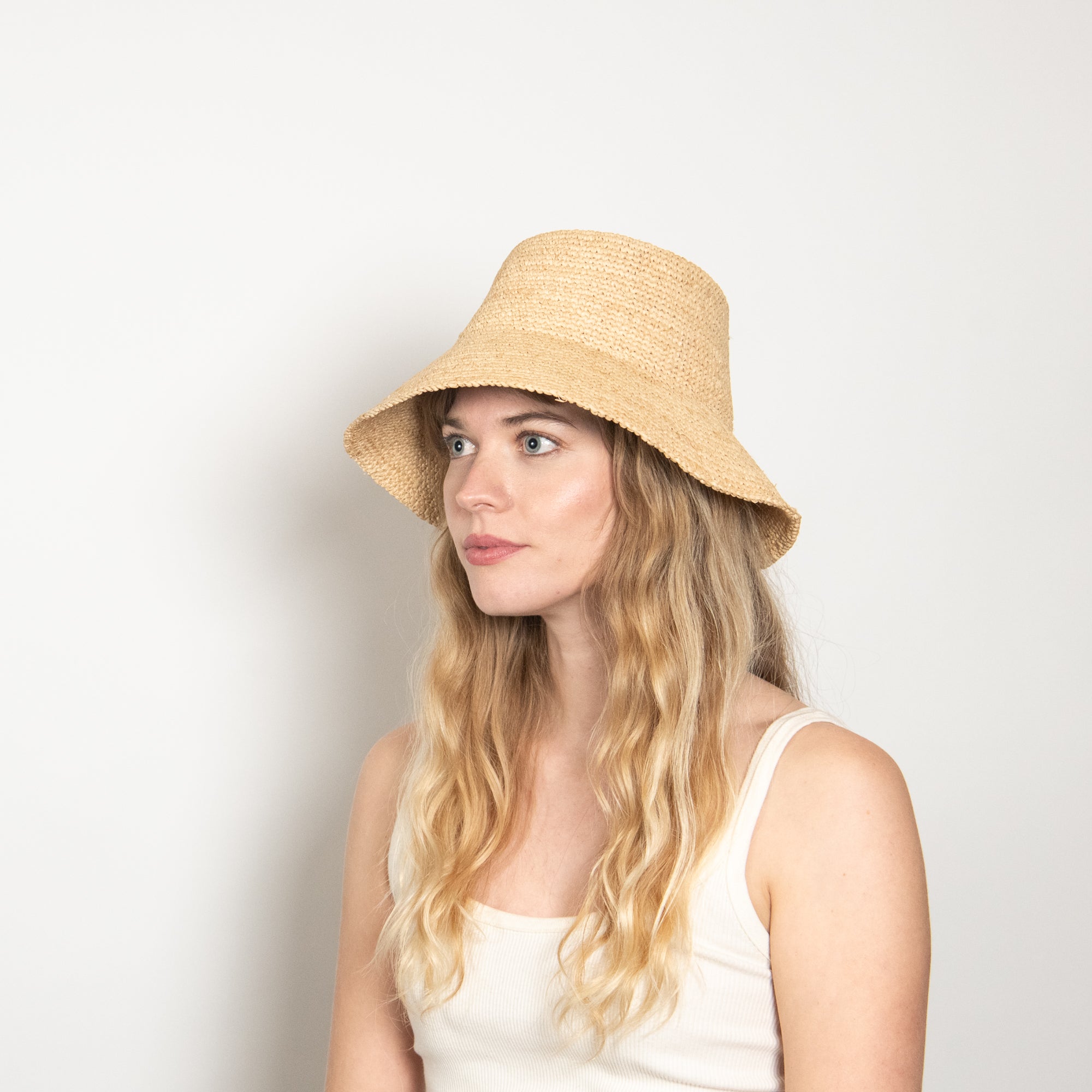 Natural Straw Bucket Hat - Packable Sun & Beach Hat Women