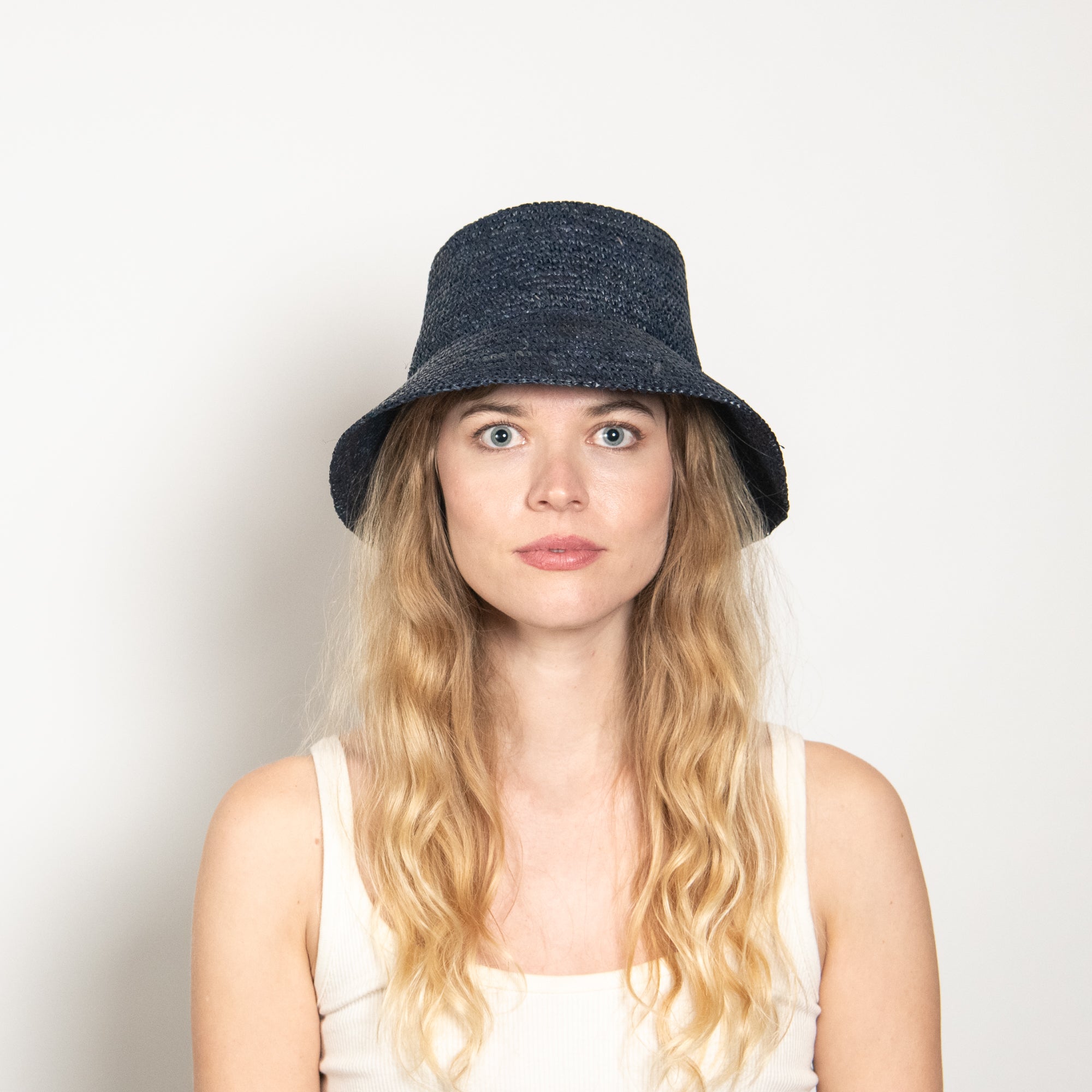 Lele Sadoughi Brielle Straw Hat Midnight Navy Blue Women\'s NWT Women main image 2