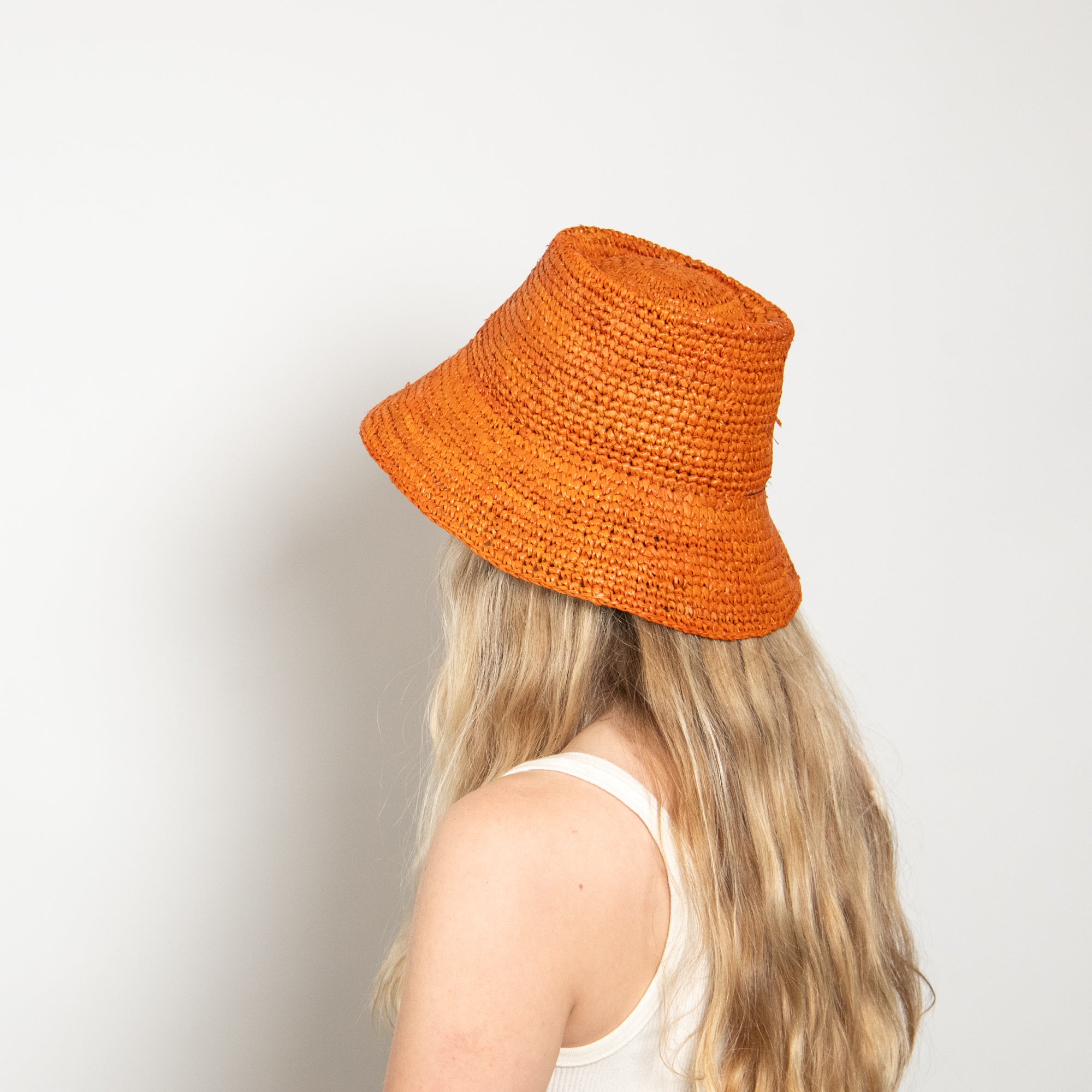 Orange Women Flopper Hat Kentucky Derby Hat | Bright Orange Crinoline Fascinator  main image 4