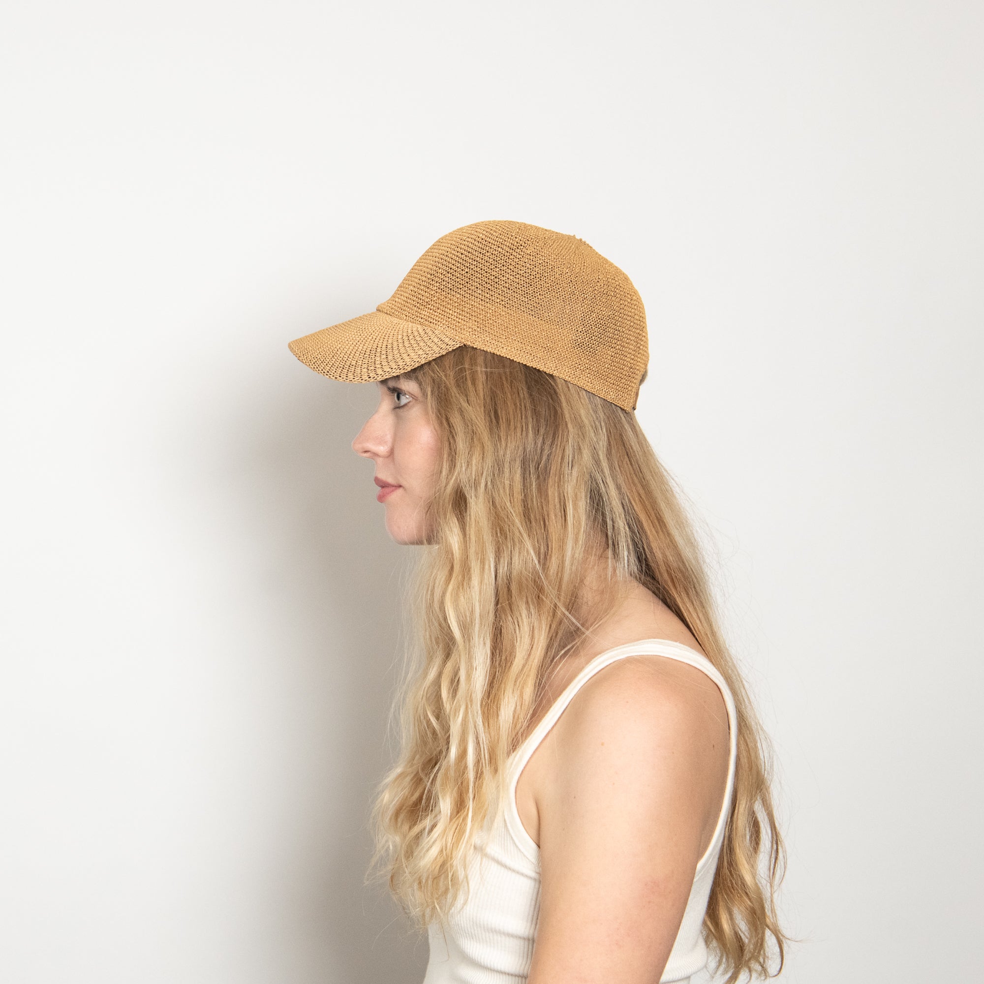 Wyeth Women’s Paper Straw Summer Knit Comfort Baseball Cap - Tan Woven Straw Baseball Cap | Everything But Water main image 4