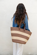 Laguna Fabric Basket Bag in Chocolate