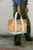 Oliver Canvas Tote in Blue Tan