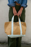 Oliver Canvas Tote in Blue Tan