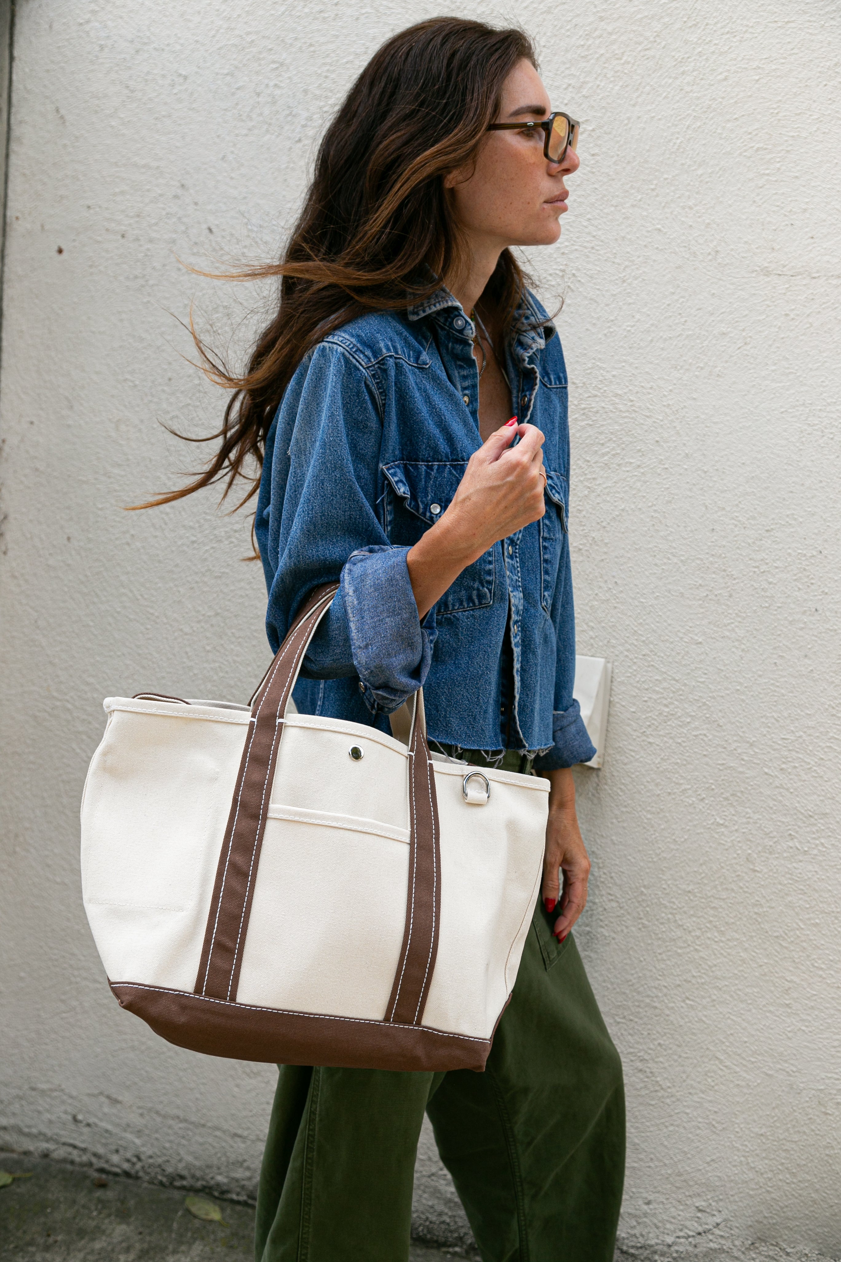 Oliver Canvas Utility Tote in Brown Natural