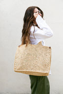 Delfina Raffia Market Bag in Natural