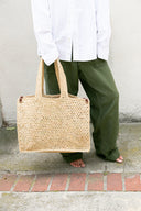 Delfina Raffia Market Bag in Natural