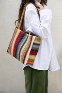 Wyeth Monterey Paper Straw Tote Bag in Multi, small – packable, additional view