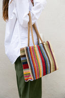 Monterey Paper Straw Tote Bag in Multi - Small