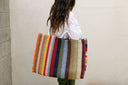 Monterey Paper Straw Tote Bag in Multi - Large