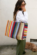 Wyeth Monterey Paper Straw Tote Bag in Multi, large – packable, additional view