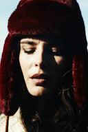 Sigita Faux Fur Trapper in Burgundy