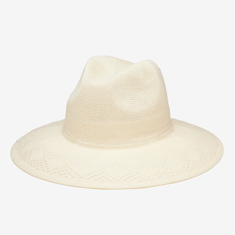 Wyeth Evie Mesh Packable Sun Hat in Cream – white, wide brim, high crown