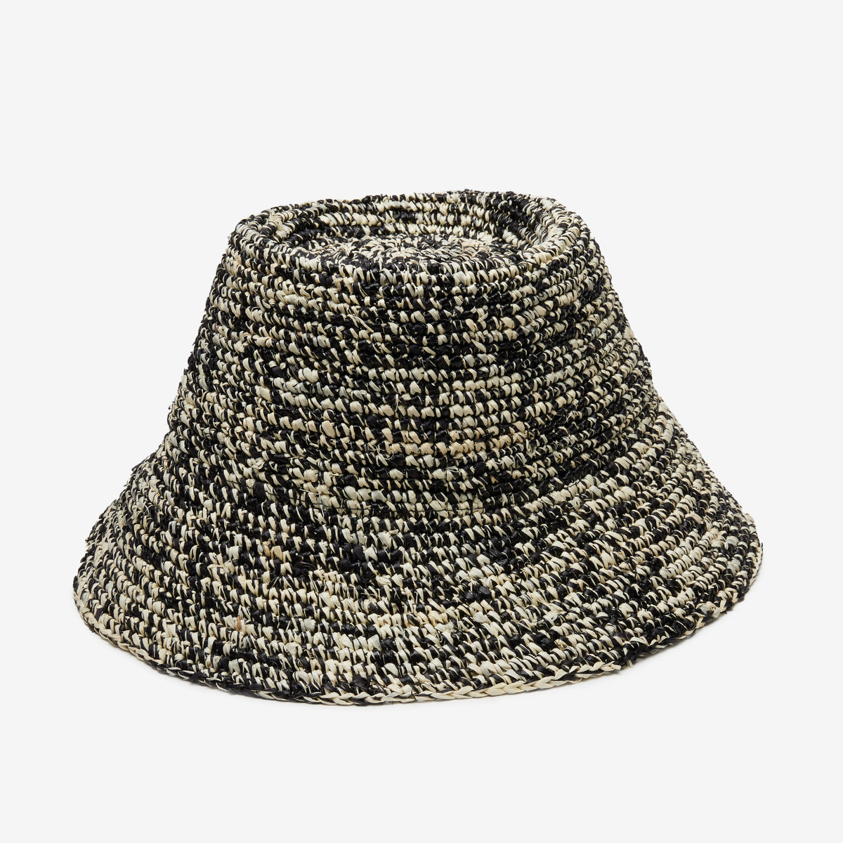 WYETH LOLO Straw Bucket Hat One Size NWT Lolo Raffia Bucket in Black Ivory main image 2