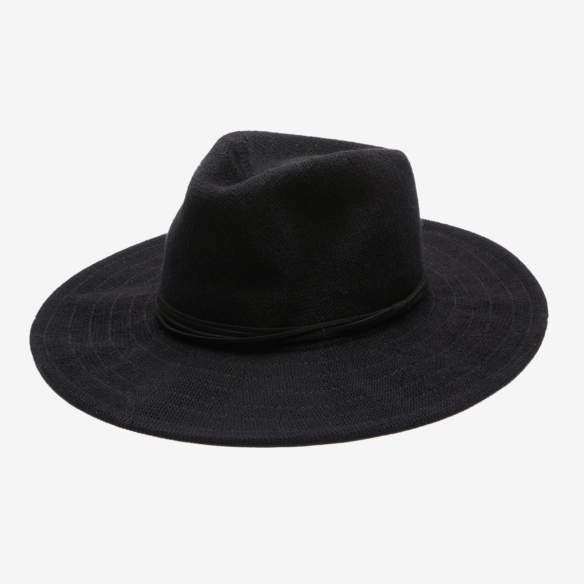 Belted Wool Panama Hat-BLACK—LAST ONE ☝️ Walka - Wide Brim Tagua Bead Panama Hat | Artesano – www  main image 2