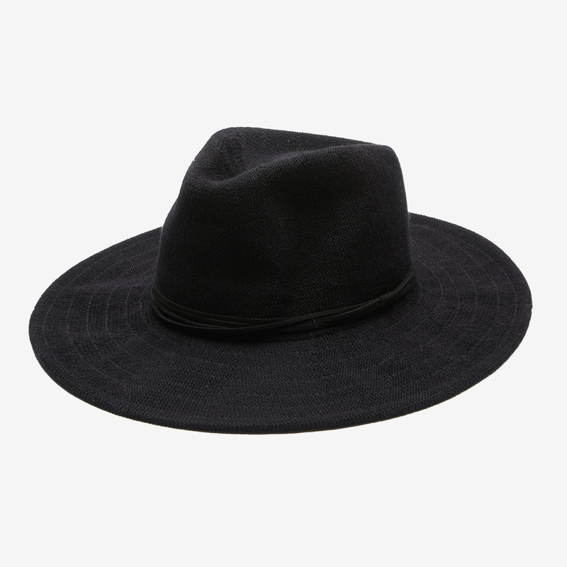 Wyeth Beacon Mesh Panama Hat in Black – packable, wide brim