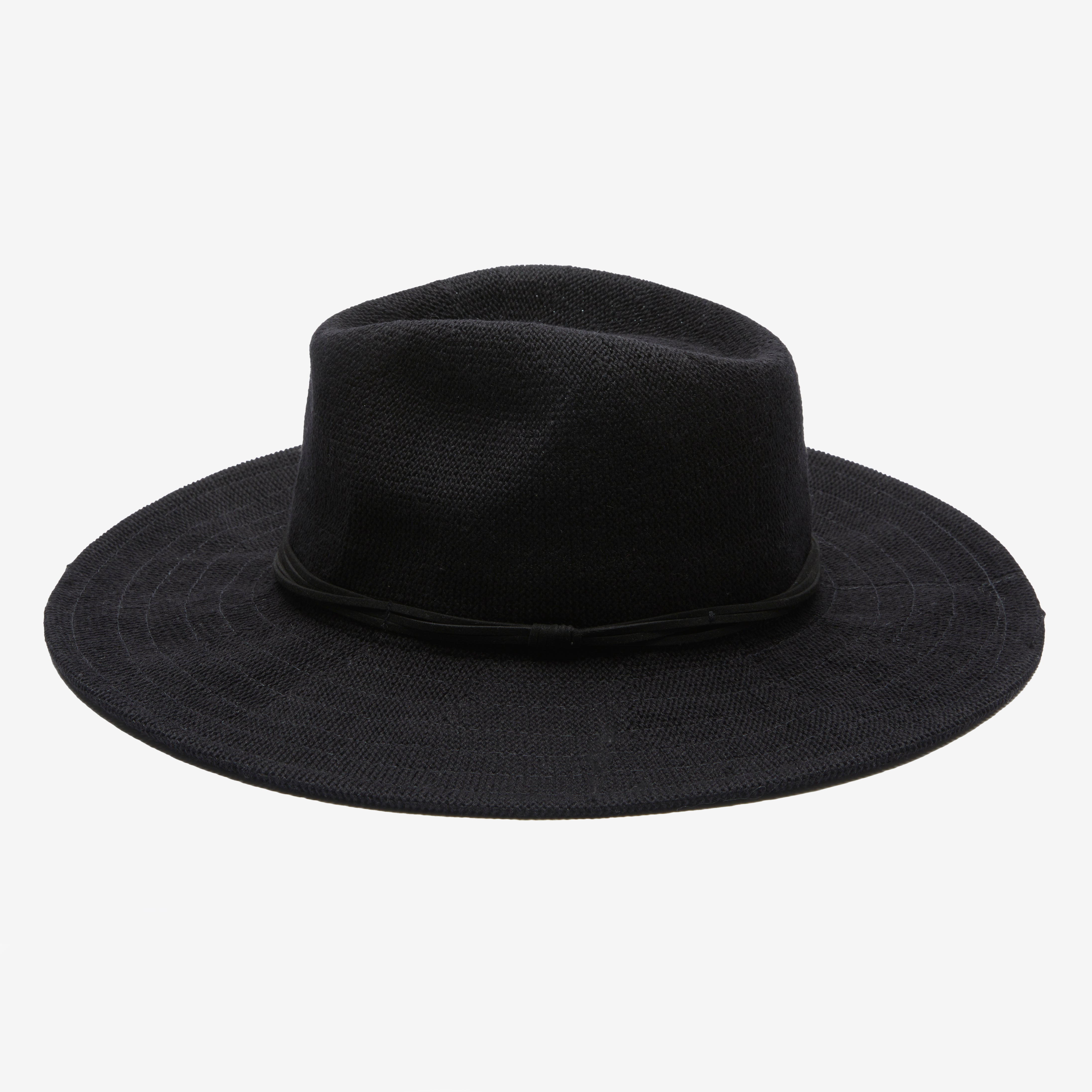 Mesh Packable Summer Panama Hat - Beacon in Black