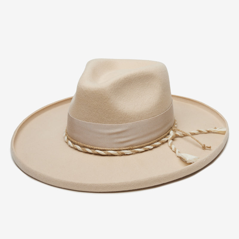 Olin Wylder Willow Cashmere Rancher Hat in Bone – white, packable
